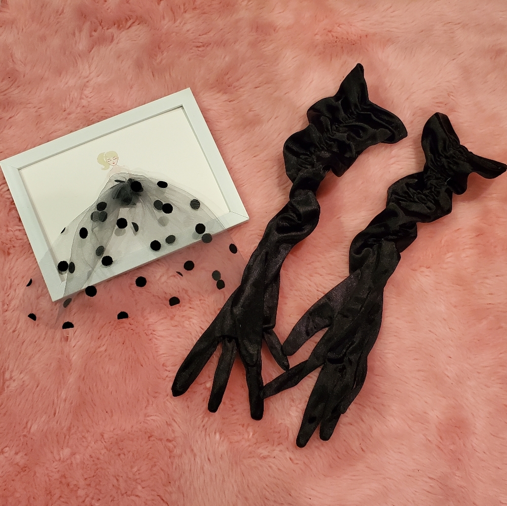 Ruched dress gloves